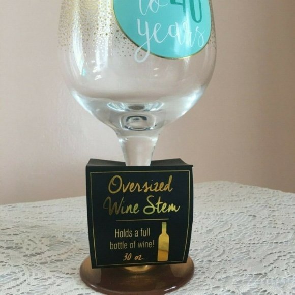 NEW Wine Glass Cheers to 40 Years 40th Birthday Girl Humor Gift 30oz Oversized - Picture 8 of 8